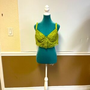 Savage X Fenty Lace Unlined Bra – Acid Lime Green – Size 42D‎